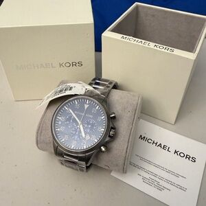 New Michael Kors Men's Gage Steel Chronograph Watch MK8443